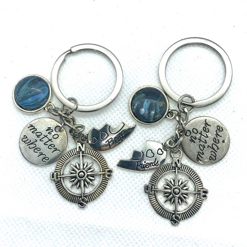 Keychain Best Friends No matter where Pair with handmade domes
